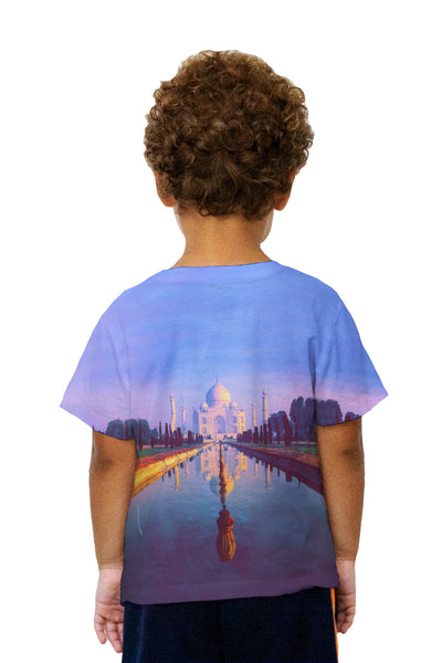 Kids Purple Taj Mahal Sunset Kids T-Shirt
