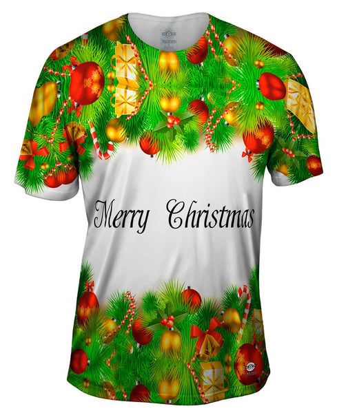 Merry Christmas Garland Mens T-Shirt
