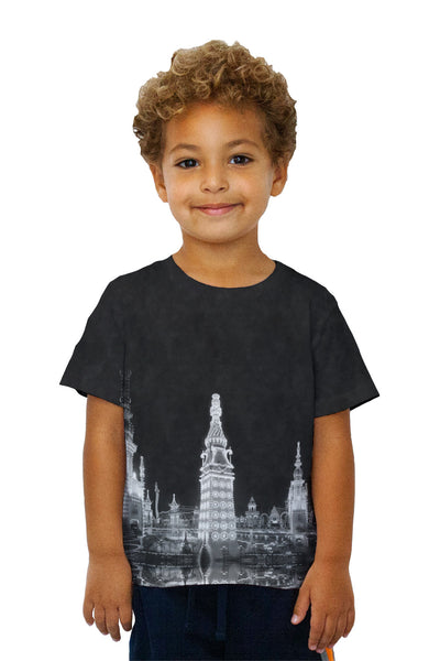 Kids Luna Park At Night Coney Island New York 1905 Kids T-Shirt