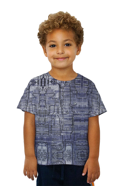 Kids Circuit Board Purple Kids T-Shirt
