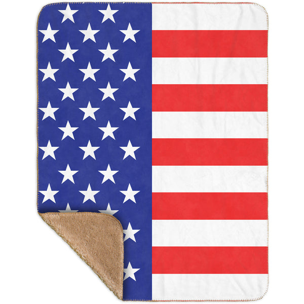 American Flag Sherpa Blanket