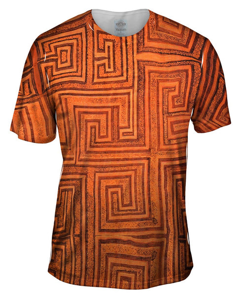 African Tribal Kuba Cloth Labyrinth Mens T-Shirt