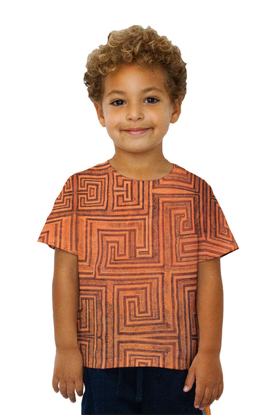 Kids African Tribal Kuba Cloth Labyrinth Kids T-Shirt
