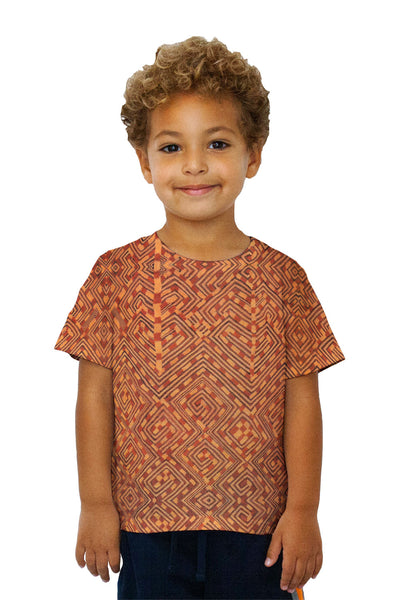 Kids African Tribal Kuba Cloth Snake Kids T-Shirt