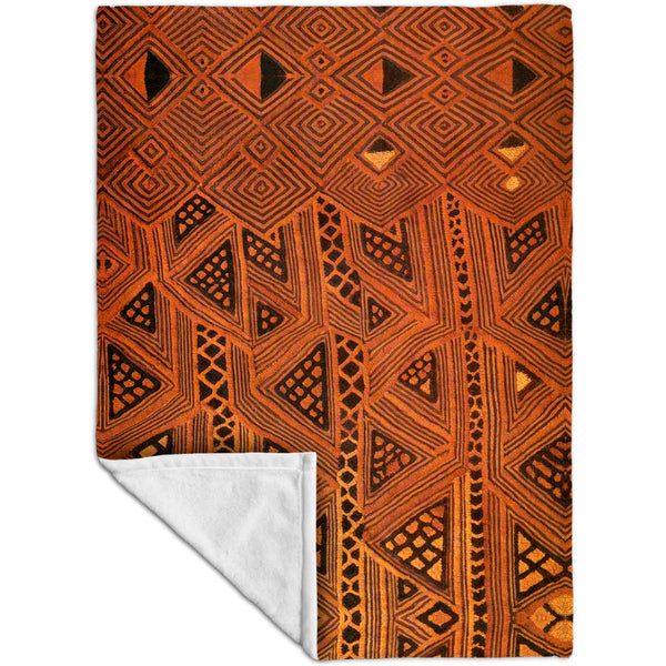 African Tribal Kuba Cloth Triangles Velveteen (MicroFleece)