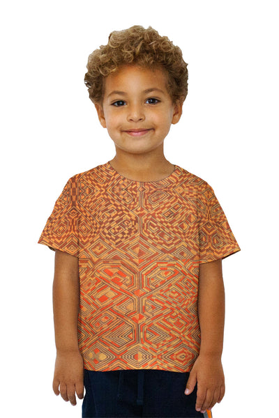 Kids African Tribal Kuba Cloth Quadrant Kids T-Shirt