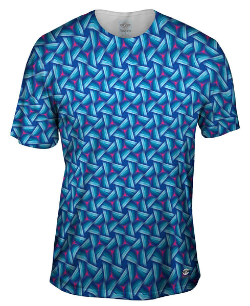 Blue Sky Red Waves Murano Pattern Mens T-Shirt