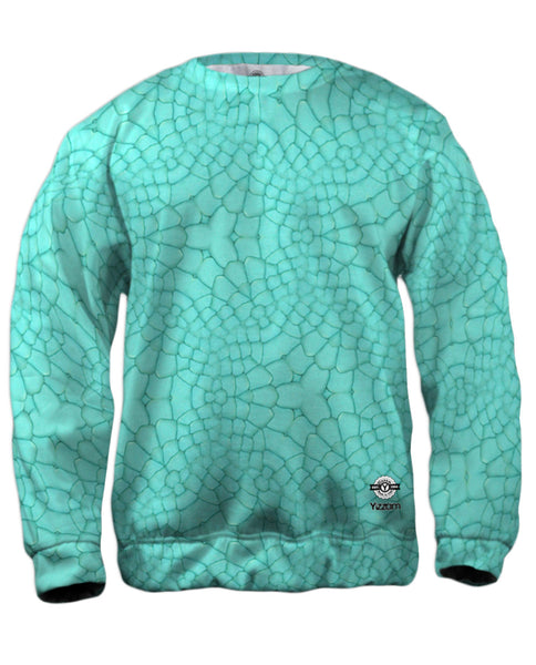 Trippy Aqua Snake Skin Mens Sweatshirt