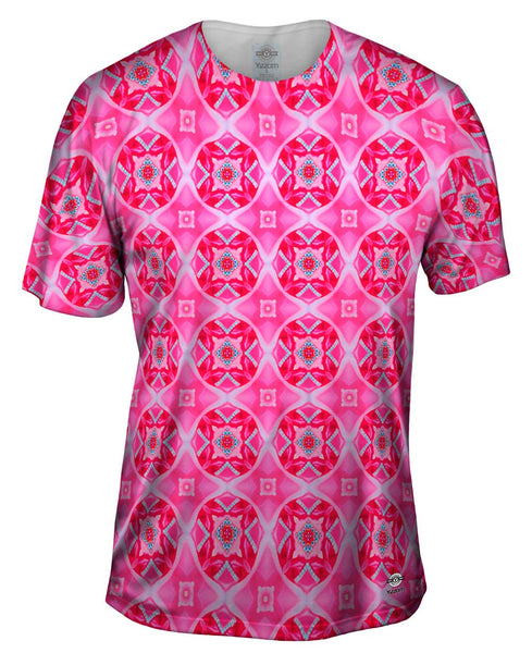 Pink Trippy Roses Mens T-Shirt