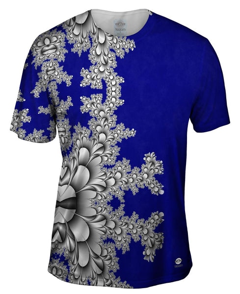 Titanium Floral Fractal Mens T-Shirt