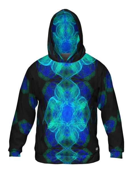Green Blue Fractal Jelly Fish Mens Hoodie Sweater