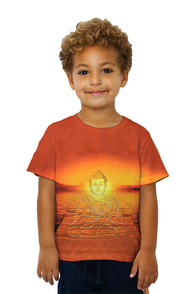 Kids Buddha Deity Sunset Glow Kids T-Shirt