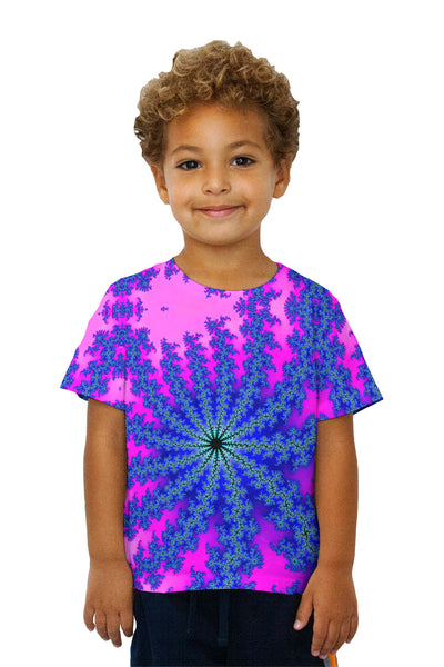 Kids Blue Pink Flower Vector Kids T-Shirt