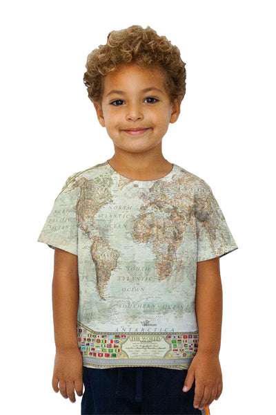 Kids Ash World Map Kids T-Shirt