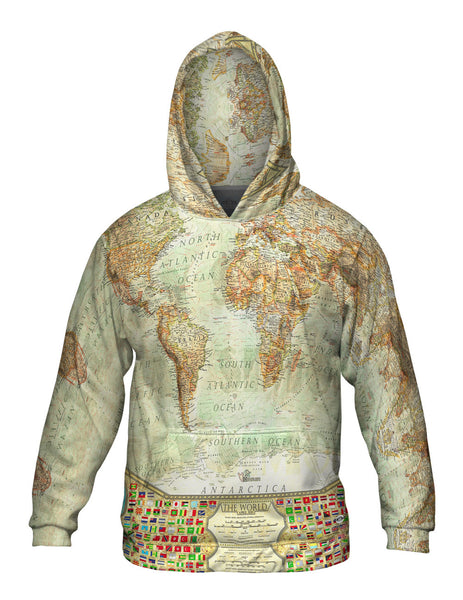 Ash World Map Mens Hoodie Sweater