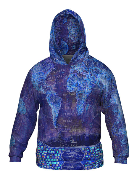 World Map Neon Mens Hoodie Sweater