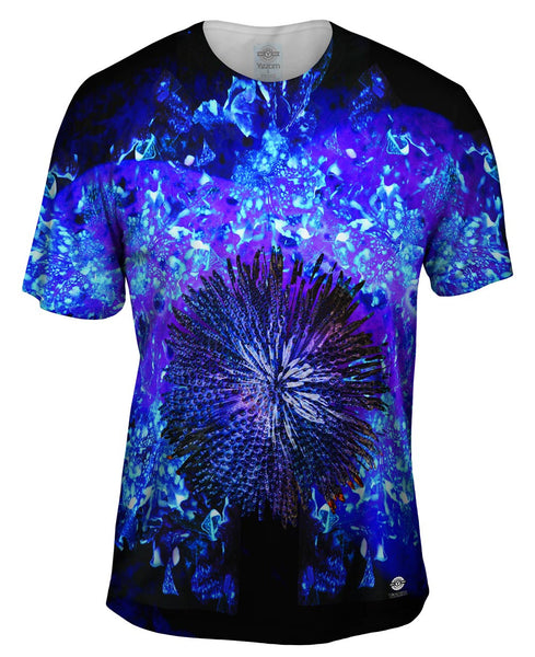 Flower Darkblue Fluorescent Mens T-Shirt