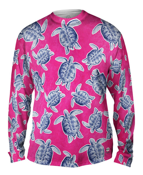 Classic Pink Turtle Mens Long Sleeve
