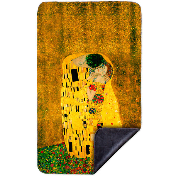 Gustav Klimt - "The Kiss" (1907-08) MicroMink(Whip Stitched) Grey