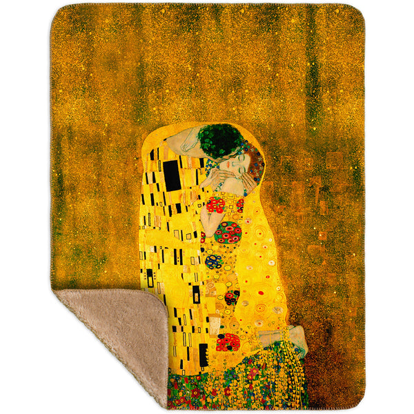 Gustav Klimt - "The Kiss" (1907-08) Sherpa Blanket