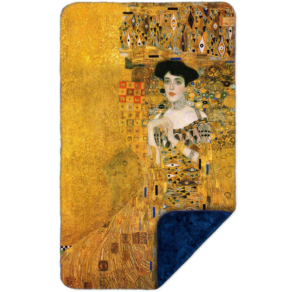 Gustav Klimt - "Portrait of Adele Bloch-bauer" (1907) MicroMink(Whip Stitched) Navy