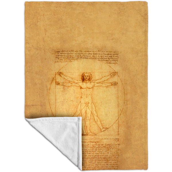Leonardo da Vinci - "Vitruvian Man" (1490) Fleece Blanket