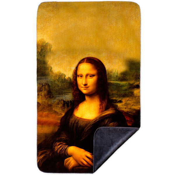 Leonardo da Vinci - "Mona Lisa" (1503) MicroMink(Whip Stitched) Grey