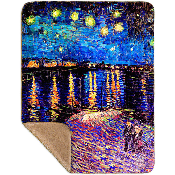 Vincent Van Gogh - "The Starry Night" (1889) Sherpa Blanket
