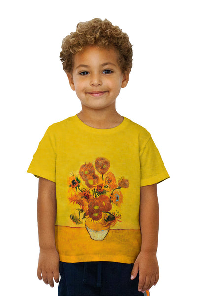 Kids Vincent Van Gogh - "Sunflowers(London version)" (1889) Kids T-Shirt