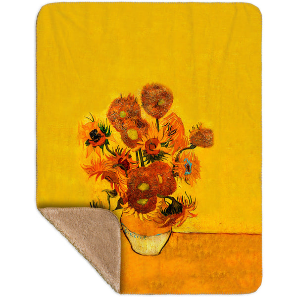 Vincent Van Gogh - "Sunflowers(London version)" (1889) Sherpa Blanket