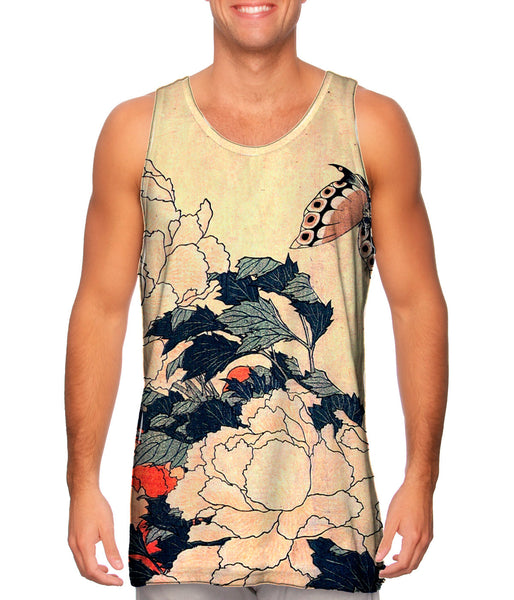 Katsushika Hokusai - "Peonies with Butterfly"&nbsp;Mens Tank Top