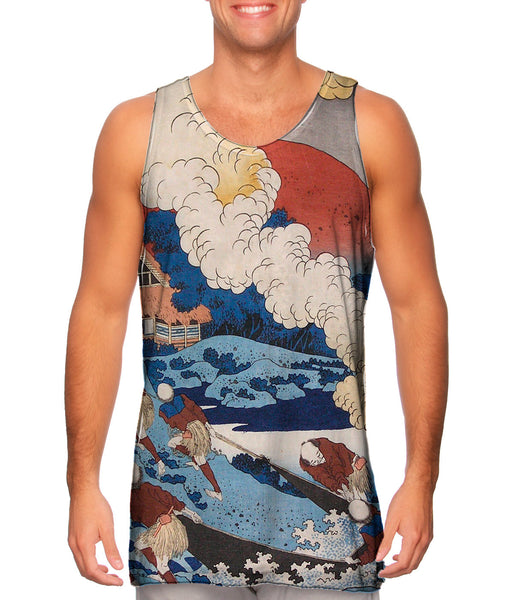 Katsushika Hokusai - "Net Fishing At Night" (1835)&nbsp;Mens Tank Top