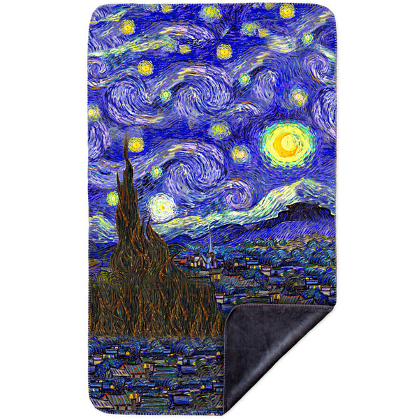 Vincent van Gogh - "The Starry Night" MicroMink(Whip Stitched) Grey