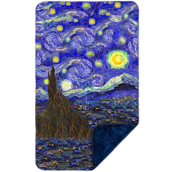 Vincent van Gogh - "The Starry Night" MicroMink(Whip Stitched) Navy