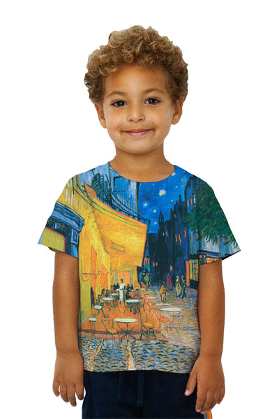Kids Vincent van Gogh - "The Terrace Café On The Place Du Forum In Arles At Night Arles" (1888) Kids T-Shirt
