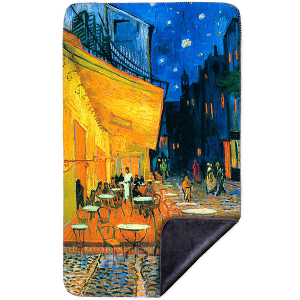 Vincent van Gogh - "The Terrace Café On The Place Du Forum In Arles At Night Arles" (1888) MicroMink(Whip Stitched) Grey