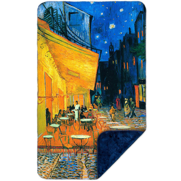 Vincent van Gogh - "The Terrace Café On The Place Du Forum In Arles At Night Arles" (1888) MicroMink(Whip Stitched) Navy