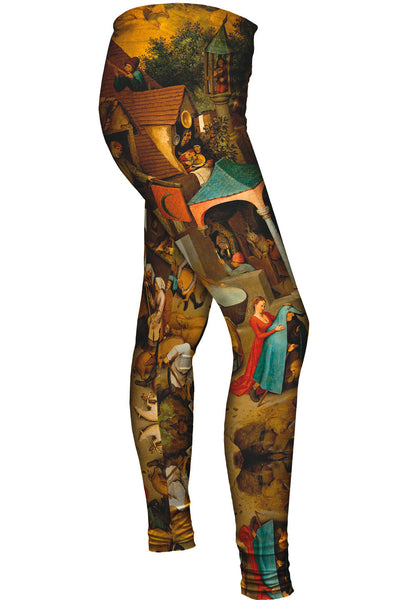 Pieter Bruegel The Elder - "Netherlandish Proverbs"(1559) Womens Leggings