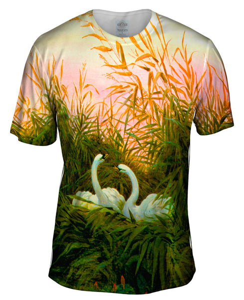 Caspar David Friedrich - "Swans in the Reeds" (1820) Mens T-Shirt