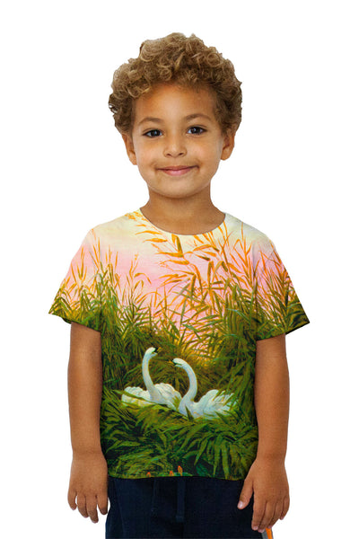 Kids Caspar David Friedrich - "Swans in the Reeds" (1820)&nbsp;Kids T-Shirt