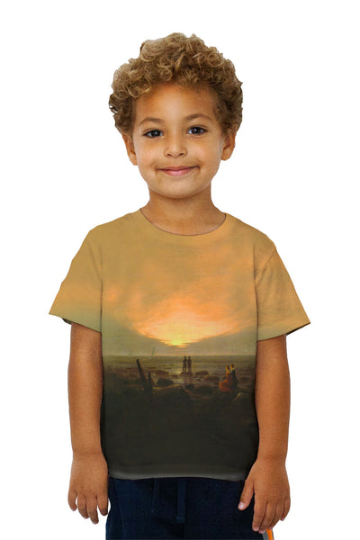 Kids Caspar David Friedrich - "Moonrise by the Sea" (1821)&nbsp;Kids T-Shirt