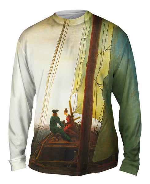 Caspar David Friedrich - "On the Sailing Boat" (1819) Mens Long Sleeve