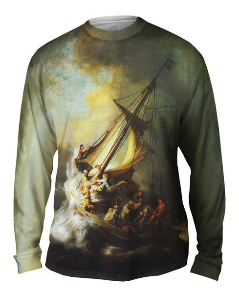 Rembrandt Harmenszoon Van Rijn - "Christ On The Storm On The Sea Of Galilee" (1632) Mens Long Sleeve
