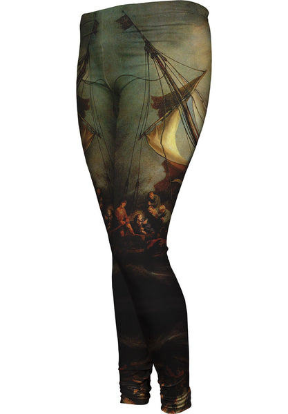 Rembrandt Harmenszoon Van Rijn - "Christ On The Storm On The Sea Of Galilee" (1632) Womens Leggings