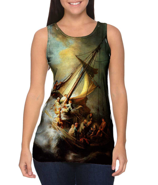 Rembrandt Harmenszoon Van Rijn - "Christ On The Storm On The Sea Of Galilee" (1632) Womens Tank Top
