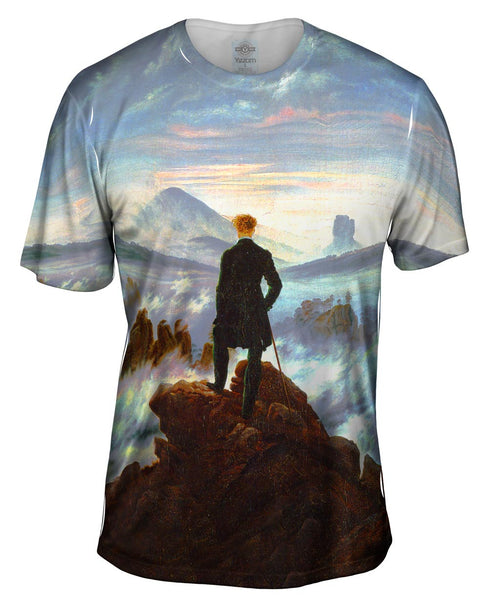 Caspar David Friedrich - "Wanderer Above the Sea of Fog" (1818) Mens T-Shirt