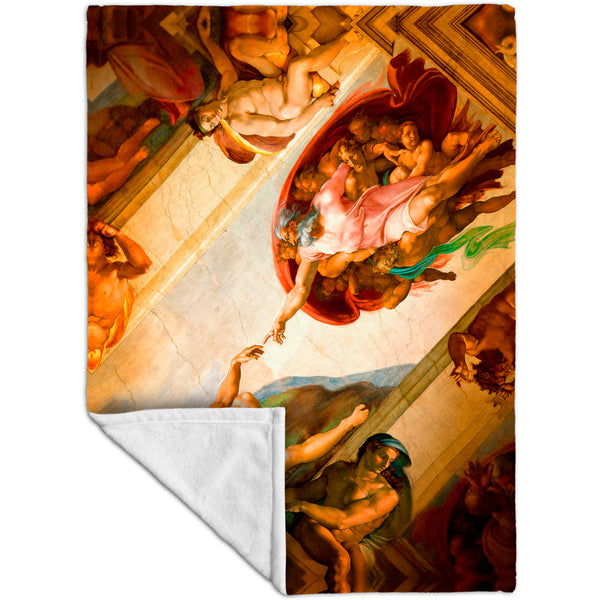 Michelangelo - "Creation of Adam" 001 Fleece Blanket