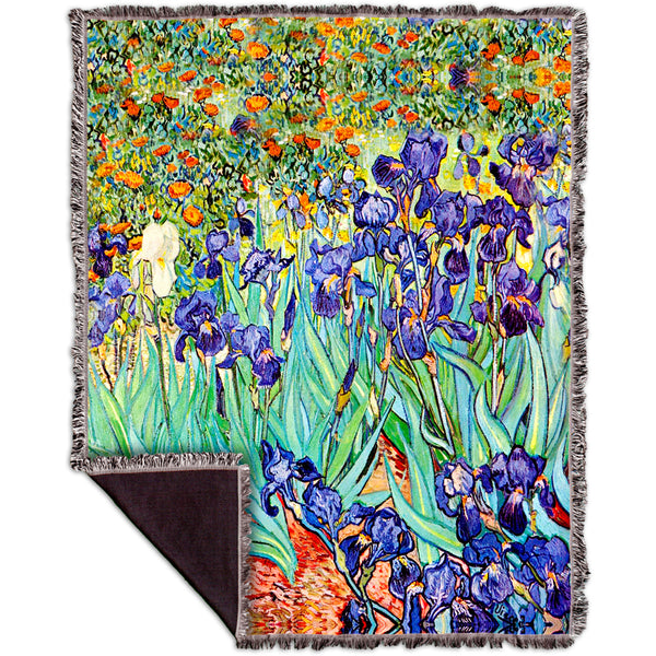 Vincent Van Gogh - Irises (1889) Woven Tapestry Throw