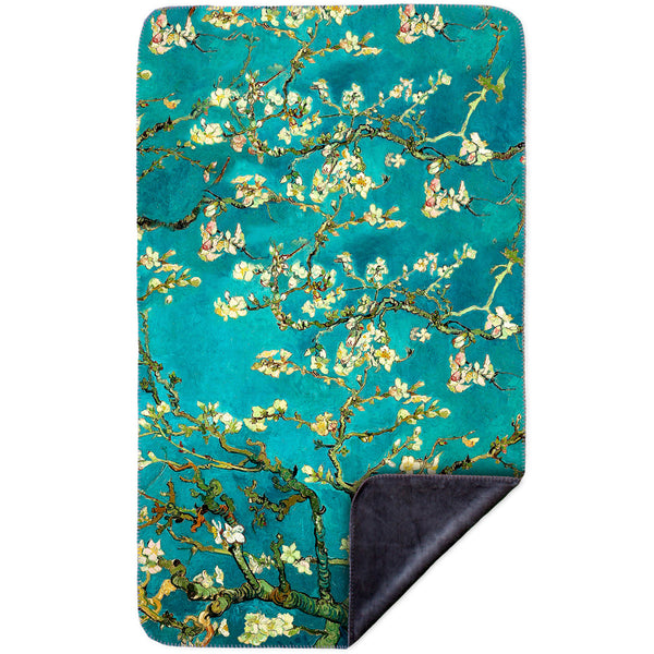 Van Gogh - "Blossoming Almond Tree" (1890) MicroMink(Whip Stitched) Grey