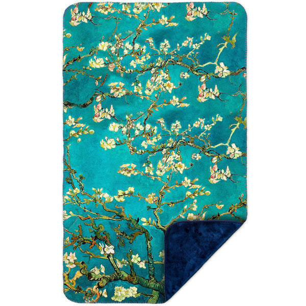 Van Gogh - "Blossoming Almond Tree" (1890) MicroMink(Whip Stitched) Navy